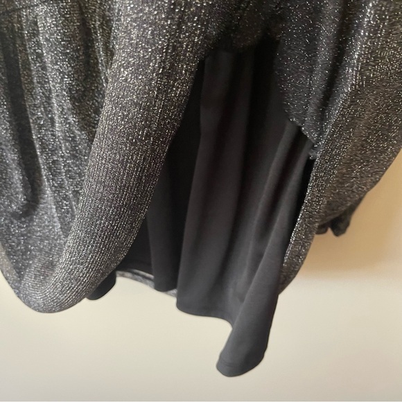 IN EVERY STORY Black Shimmer Top Blouse Sheer Sleeves Glitter Sparkle Plus Size - Picture 8 of 10